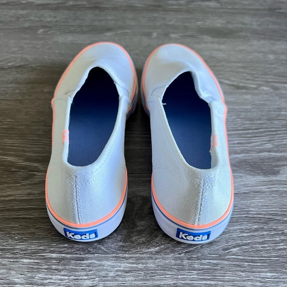 Keds / Women’s / Size 9 / White w/ Orange + Blue Trims - Picture 5 of 7
